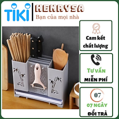 Kệ cắm dao, đũa, muỗng bằng nhựa hình trúc xinh - HENRYSA
