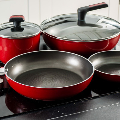 Nồi Chống Dính Forge Red Có Nắp Meyer 20cm - Thương Hiệu Mỹ, SX Thái Lan | Meyer Forge Red Saucepot 20cm