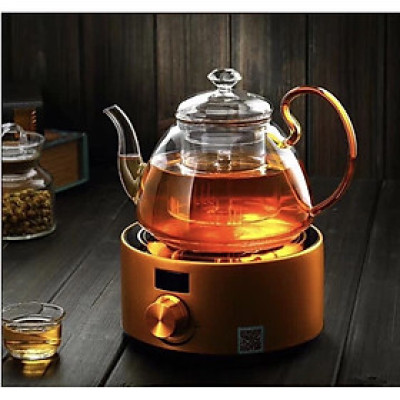 Ấm trà thủy tinh quai vàng cao cấp - 1100ml - ANTH483