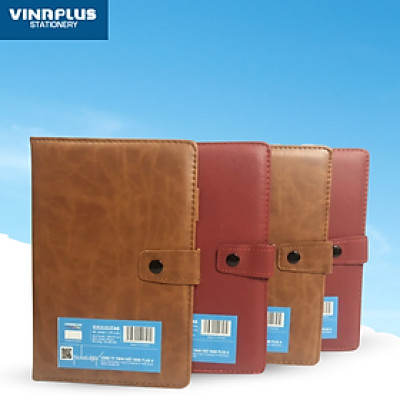 Sổ A5 200 Trang Vinaplus 20017 Da Mềm Mịn Cao Cấp Kẻ Ngang Có Dây Dấu Trang Tập Vở Viết