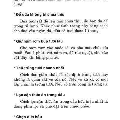 Mẹo Vặt Trong Nhà Bếp