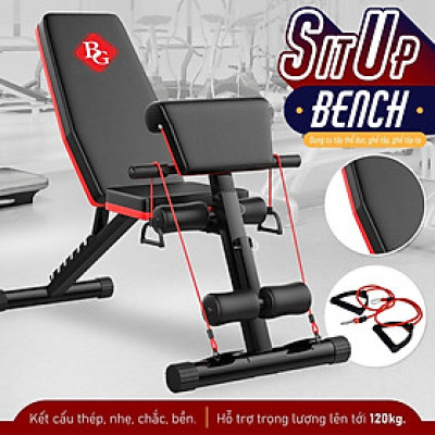 BG Ghế tập tạ đa năng SU-222 ,Ghế tập thể dục đa năng - Hỗ trợ tập các bài tập tạ, cơ bụng, cơ tay gấp gọn - Chất liệu khung thép và đệm xốp bọc da PU (hàng nhập khẩu)