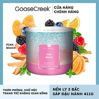 Nến ly 3 bấc sáp đậu nành Goose Creek (411g) - Pink Beach