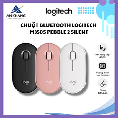 Chuột Bluetooth Logitech M350s Pebble 2 Silent - Mỏng nhẹ, Nút tùy chỉnh, Easy-Switch, 4000DPI - Hàng Chính Hãng