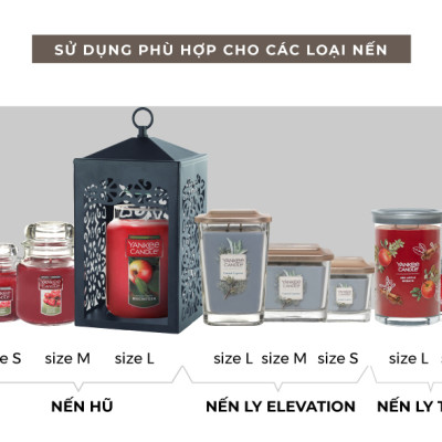 Đèn lồng đốt nến Scroll Lantern Black