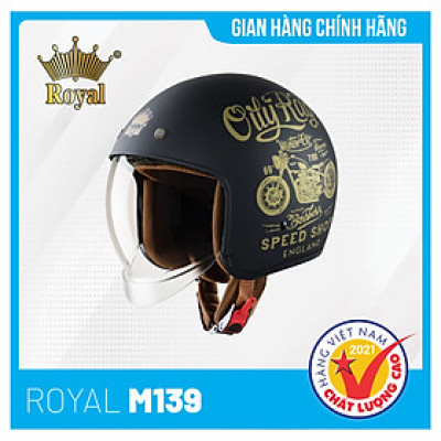 Nón bảo hiểm 3/4 Royal M139 Tem Kính Âm Thời Trang, An Toàn và Tiện dụng