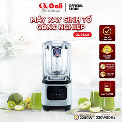 Sinh Tố Công Nghiệp Gali GL-1530S Dung tích 2 Lít, thiết kế chống ồn, Motor 100% dây đồng đảm bảo độ bền bỉ, bảng điều khiển dạng cảm ứng, lưỡi dao bằng thép không gỉ. Hàng chính hãng bảo hành 24 tháng