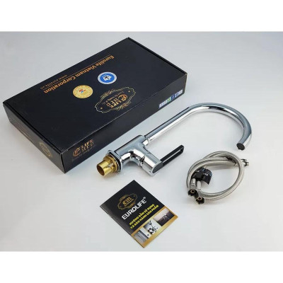 Vòi rửa chén nóng lạnh Eurolife EL-KM12 (Trắng bạc)