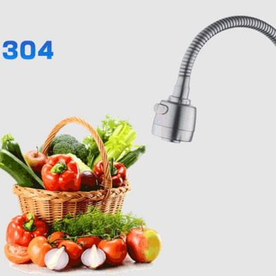 Vòi bếp chỉ lạnh cổ mềm SUS304 + dây cấp