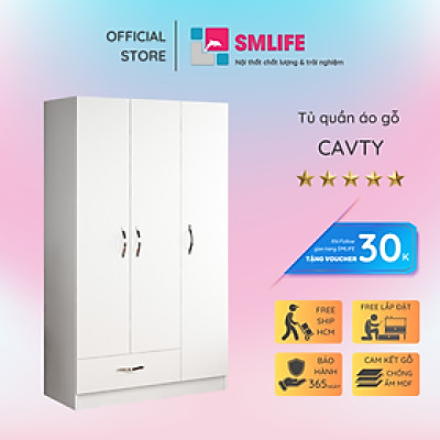 Tủ áo gỗ công nghiệp thiết kế nhỏ gọn SMLIFE Cavty