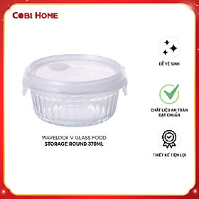 Hộp đựng thực phẩm thủy tinh Wavelock V Hình tròn -Chịu nhiệt cao, nút thoáng khí tiện lợi - Neoflam - Hàng nhập khẩu chính hãng