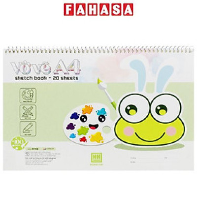 Vở Vẽ Lò Xo Ếch Cốm A4 - 20 Tờ 100gsm - Hồng Hà 8155