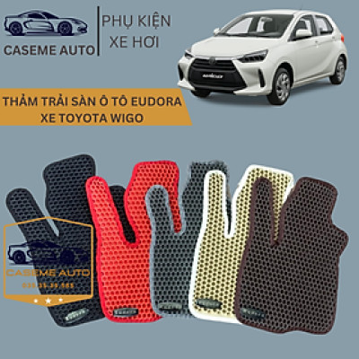 [TOYOTA WIGO] Thảm Trải Sàn, Lót Sàn Ô Tô Cao Su Eudora CloudFoam Thiết Kế Theo Xe Dành Cho Xe TOYOTA WIGO, Chống Nước, Không Mùi, Ngăn Bụi Bẩn, Dễ Vệ Sinh - Hàng Chính Hãng