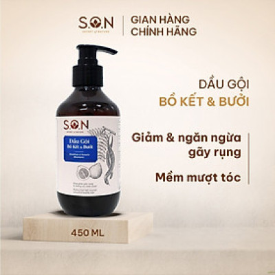 Dầu gội bồ kết & bưởi S.O.N giảm gãy rụng, giảm gàu, dưỡng mượt tóc