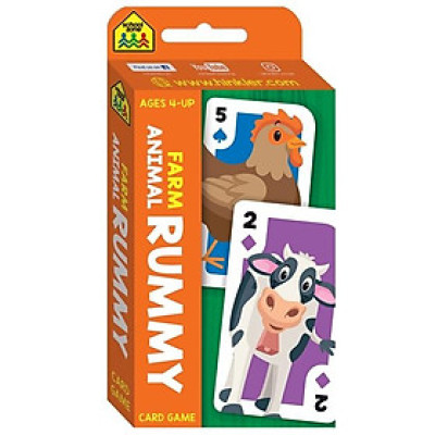 School Zone Farm Animal Rummy Flash Card Game