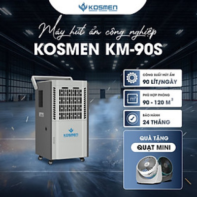 Máy Hút Ẩm Công Nghiệp Kosmen KM-90S Dung Tích Bình Nước 8L - Hàng Chính Hãng Bảo Hành 24 Tháng