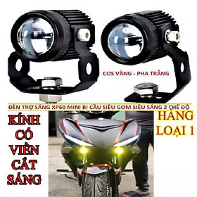 Đèn Trợ Sáng XP60 Siêu Sáng – Cos Vàng Pha Trắng, Đèn LED Siêu Sáng Cho Xe Máy
