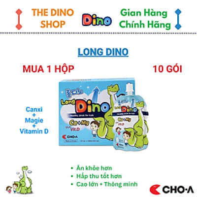Nước Uống Dinh Dưỡng Vị Sữa Dành Cho Trẻ Em Long Dino Mẫu Mới (10 Gói x 120ml)