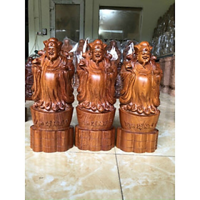 Tượng phật ông thần tài bằng gỗ hương đá kt 30×12×8cm