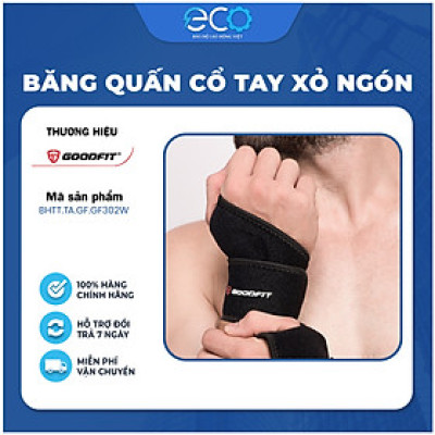 Băng quấn cổ tay xỏ ngón GoodFit GF302W dùng tập gym, tập boxing vải đục lỗ thoáng khi, đệm xốp êm ái