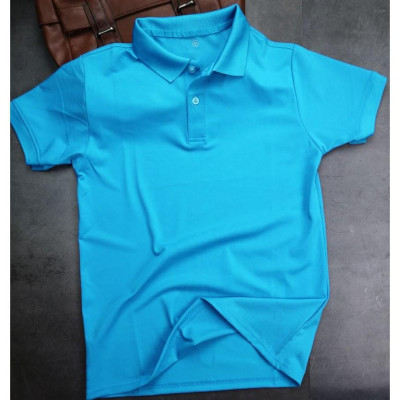 Áo Thun Andromeda Màu Xanh Ya Xanh Da Trời Có Cổ Cá Sấu 4 Chiều Nam Nữ