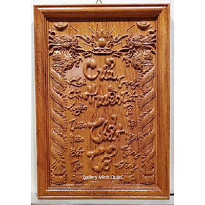 Liễng thờ gia tiên -Cửu Huyền Thất Tổ ( Chế tác bằng gỗ hương liền tấm )