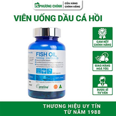 Viên Uống Dầu Cá Hồi Careline Fish Oil 1000mg Hỗ Trợ Tăng Cường Sức Khoẻ Cho Mắt 100 Viên/Hộp