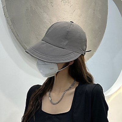 Mũ chống nắng nửa đầu Hàn Quốc, nón vành rộng có nút  đeo khẩu trang, mũ chống nắng buộc tóc đuôi ngựa