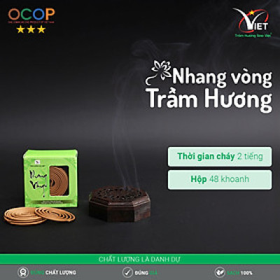 Nhang vòng trầm hương Sao Việt cao cấp - cháy 3 tiếng - hương dịu nhẹ