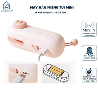 Máy Hàn Miệng Túi Cầm Tay Cute, Máy Ép Miệng Túi Đồ Ăn Vặt Sạc Pin Tích Hợp Nam Châm Kèm Đầu Cắt Tiện Dụng - Hàng Chính Hãng MINIIN