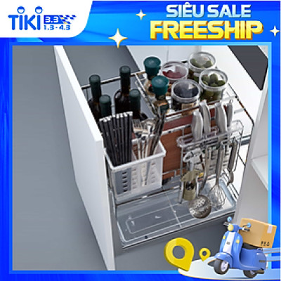 Kệ đựng gia vị, muỗng đũa, chai lọ Pull-out Ecalite EL-GS350 - Hàng Chính Hãng