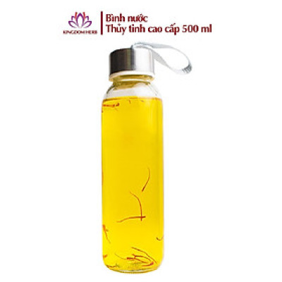 Bình nước thủy tinh saffron Kingdom Herb cao cấp 500ml