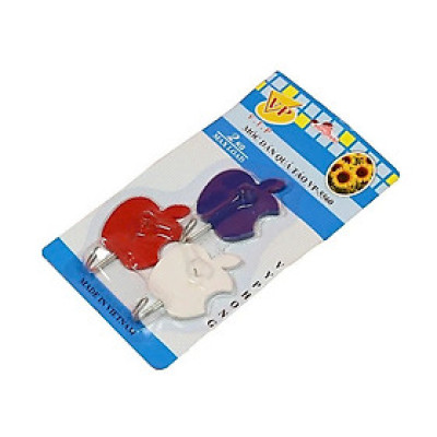 COMBO 3 Móc Dán Tường Hình Quả Táo VP-5560 – Có Đinh Thép Đi Kèm, Vòng Móc Inox Nhỏ Gọn Chịu Lực 3Kg - HÀNG CHÍNH HÃNG MINIIN