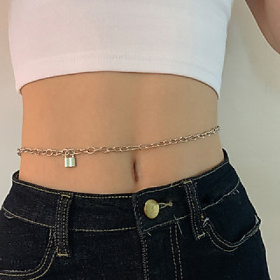Thắt lưng bản nhỏ belt xích basic đơn giản ổ khoá nam nữ cá tính