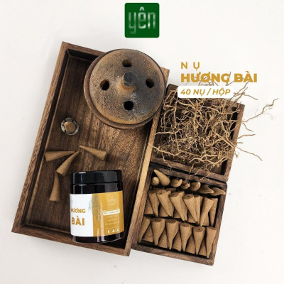 Nụ Hương Bài Sạch Ít Khói Hộp 40 Nụ Yên Tự Nhiên Không Hóa Chất Thờ Cúng Thư Giãn Xông Nhà Tẩy Uế