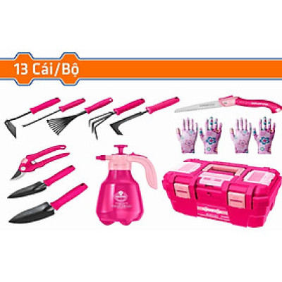 [CHÍNH HÃNG] Bộ 13 món dụng cụ làm vườn (hồng) WADFOW WHS5413