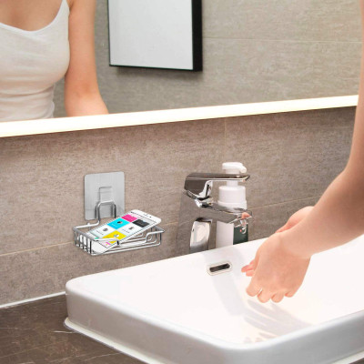 Khay Đựng Xà Bông Dính Tường Inox 304 Giá Inox Để Xà Bông Dán Tường Phòng Tắm, Kê Để Xà phòng Khô Ráo - Tiện Dụng, Sang Trọng, Không Khoan Đục. 