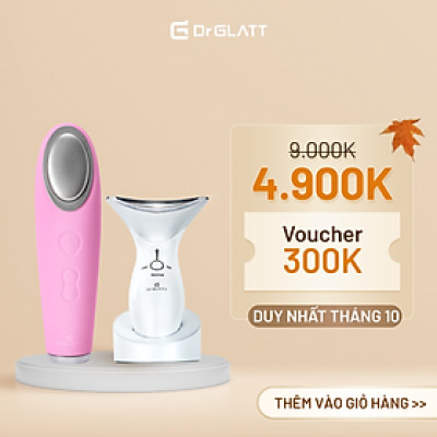 Combo Rạng ngời làn da Dr Glatt Máy rửa mặt, đẩy tinh chất Dua Fit Pro và Máy nâng cơ, trẻ hóa da Lifa 2.0