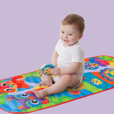 Thảm chơi đường hầm Honey Bee Bear Playgro, cho bé sơ sinh đến 24 tháng