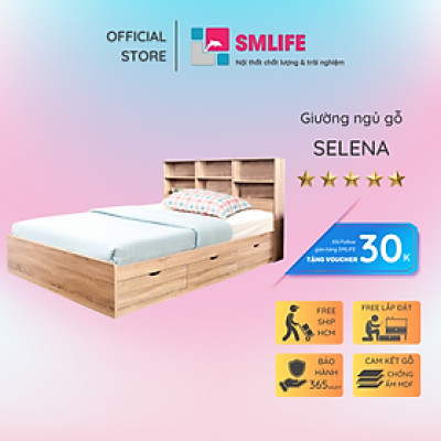 Giường gỗ có ngăn kéo hiện đại SMLIFE Selena
