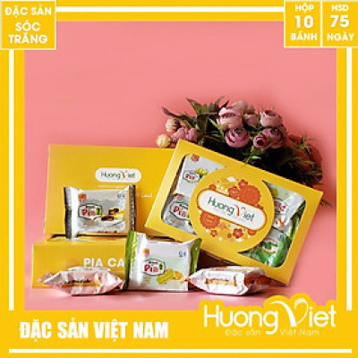 Combo Bánh pía kim sa Tân Huê Viên 10 bánh 10 vị khác nhau, bánh pía Sóc Trăng mini, đồ ăn vặt Sài Gòn 
