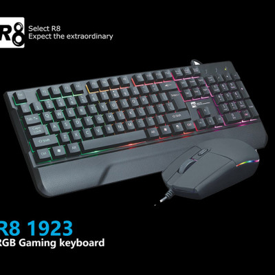 Bộ phím chuột R8 1923 LED - ĐEN - Hàng Nhập Khẩu - NTH