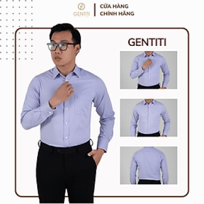 Áo sơ mi nam tay dài màu xanh Navy sáng có túi GENTITI by Thái Tuấn - 1C815HAKT026