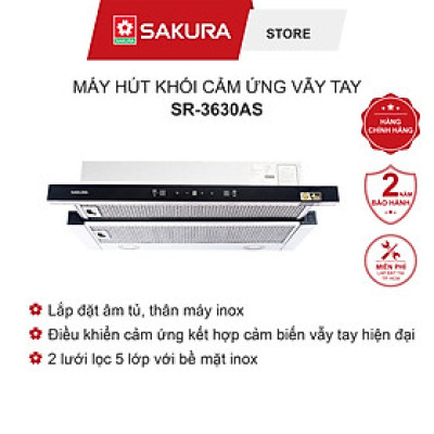 Máy Hút Khói Âm Tủ SAKURA Cảm Ứng Vẫy Tay SR-3630AS - Hàng Chính Hãng