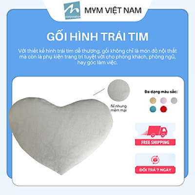 Gối Tựa Lưng - Gối Trang Trí Sofa Hình Trái Tim Chất Vải Nỉ Nhung Mềm Mại
