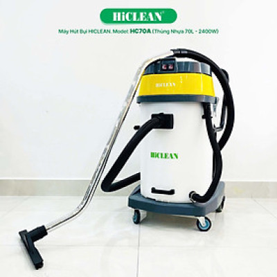 Máy hút bụi công nghiệp HiClean HC70A (thùng nhựa chống va đập, 70L) - Hàng chính hãng