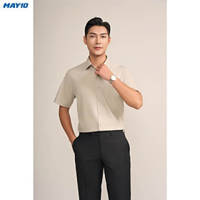 Sơ mi nam cộc tay May10 form RegularFit mã 010124195ONGB AH386
