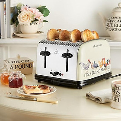 Máy Nướng Bánh Mì Russell Hobbs Rise & Shine 25780 4 Lát Màu Kem Hàng chính hãng