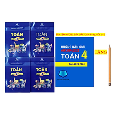 Sách - Combo Hướng dẫn học toán + hướng dẫn giải chi tiết toán lớp 4 ( mới nhất )
