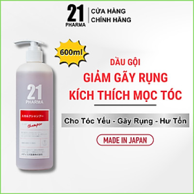 Combo Dầu Gội Giảm Rụng Tóc + Dâu Xả Dưỡng Ẩm Mêm Mượt Tóc  Pharma 21 Nhật Bản - Chai 600ml